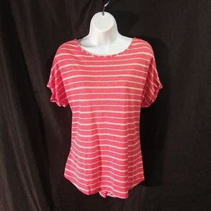 Eddie Bauer Pink and White Striped Tee